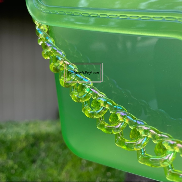 TRIPLE HEARTS Slime Green Jelly Resin Bag Strap Novelty Bag Strap Kawaii Y2K - Picture 3 of 11